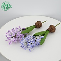Impressionnante branche de jacinthe artificielle blanche de 36 cm, grande tête de fleur, décoration pour scène d'église
