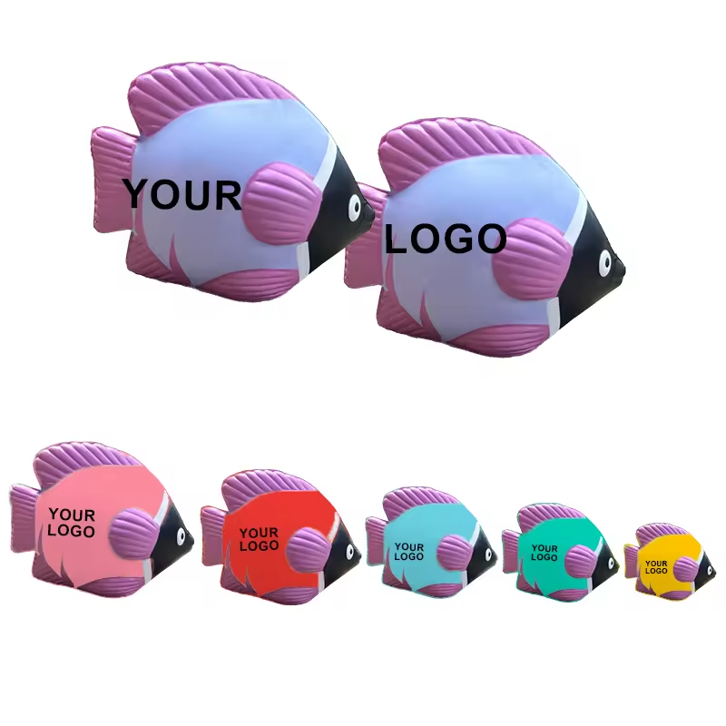 High Quality Pu Foam Tropical Fish Stress Ball Custom Logo Pu Antistress Ball Customize Shape Stress Fish Ball With Logo Print