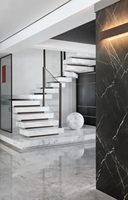 Designs d'escaliers Maison duplex Panda Blanc Escalier intérieur Design de marches de sol Escalier flottant en marbre