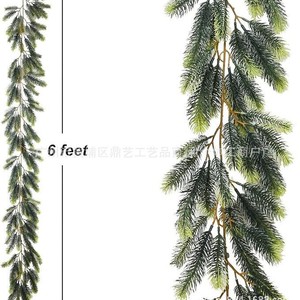 Guirlande d'aiguilles de pin artificielles Dingyi, 72 mailles, type queue de renard, double vert, décoration de Noël pour la maison, à suspendre au mur - Product Image 5