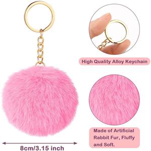 พวงกุญแจขนปุยหลากสีรูปหัวใจแบบกำหนดเอง - Product Image 2