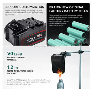 Ensemble d'outils de jardinage électriques <span class=keywords><strong>sans</strong></span> <span class=keywords><strong>fil</strong></span> personnalisés avec batterie lithium-ion <span class=keywords><strong>18V</strong></span>, <span class=keywords><strong>perceuse</strong></span>, souffleur et tronçonneuse - Product Image 6