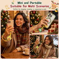 Correa de Muñeca Navideña con Cable de Carga de 60W USB C a USB C, Anticaída, para Laptop, con Diseño de Santa Claus, para Teléfono