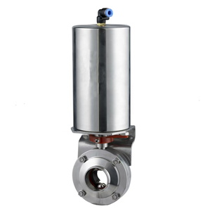 Vente en gros 11/2-4 pouces Actionneur pneumatique Vanne papillon soudée manuelle en acier inoxydable 304/316L - Product Image 1