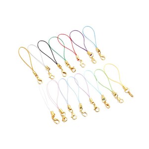 Gold Phone Lanyard 70mm Polyester <b>Rope</b> With Lobster Clasp For Mobile Phones Usb Drives Bus Cards Diy Accessories - Product Image 2