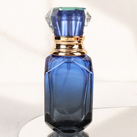 Bouteille en Verre Transparent Carrée à Couleur Dégradée 30 ml 50 ml, avec Pompe, pour Sérum, Lotion, Crème Visage et Parfum – Vente en Gros