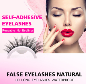 Self <b>Adhesive</b> 3D Mink False Eyelashes No Glue Reusable <b>Lashes</b> with Custom Packaging for Beauty Retail - Product Image 2