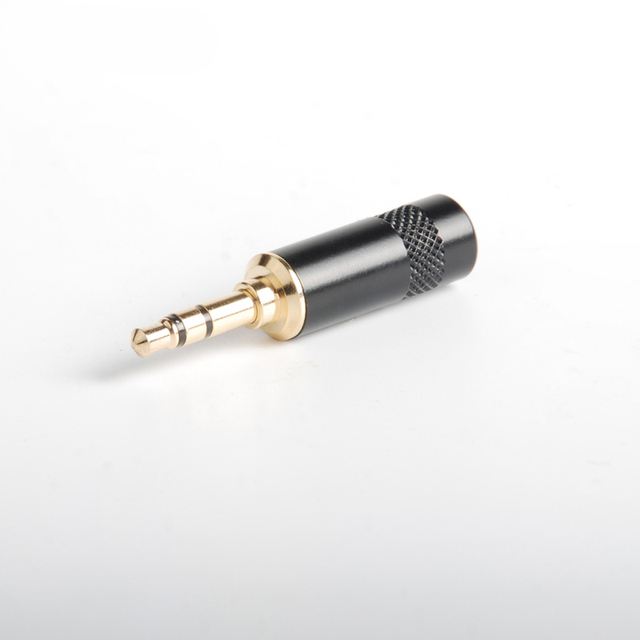 3pole 1/8" 3.5mm Stereo Plug Black with Gold Plug Conector for US