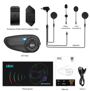 Q7 <span class=keywords><strong>EJEAS</strong></span> motocicleta Bluetooth casco auriculares 7 jinetes Grupo hablar intercomunicadores llamadas manos libres para carretera - Product Image 6