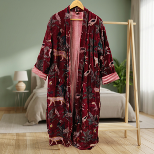 Robe en velours à motif animalier imprimé, manches longues, fermeture à ceinture, vêtements d'été/d'hiver pour femmes - Product Image 4