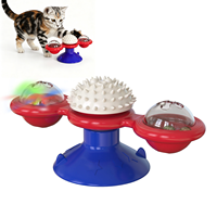 Jouet interactif rotatif pour chat en TPR, avec boule transparente détachable et fonction lumineuse, pour nettoyer les dents, idéal pour chats d'intérieur - Vente en gros