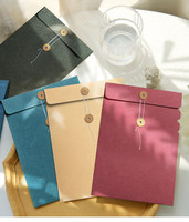 Nouvelle Enveloppe Vintage A4 en Papier Kraft avec Liens de Fermeture, Pochette de Rangement Épaissie, Classeur de Documents, Logo Personnalisé pour Entreprise et Bureau