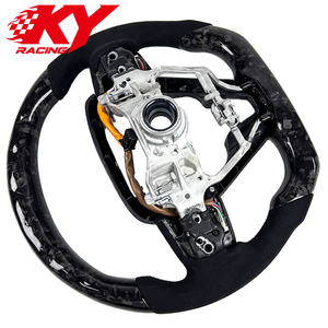 Volant sport en fibre de carbone forgée, cuir et LED, style course personnalisé, pour Toyota Corolla Camry RAV4 Avalon 2018-2024 - Product Image 3