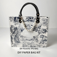 Sac fourre-tout en cuir transparent TPU pour filles, kit de bricolage à la mode, avec fermeture éclair, pour usage quotidien, vente en gros à prix réduit