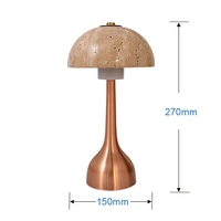 Lampe de table LED sans fil rechargeable avec abat-jour en pierre naturelle, étanche, télécommande, moderne et simple, idéale pour les hôtels