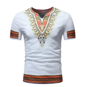 Factory Wholesale American T-Shirts Dashiki Dress Malaysia Batik Kaftans African Man Clothes