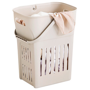 <b>Laundry</b> Basket Rectangle Light Gray Khaki Standing Type Bathroom Clothing Organizer - Product Image 5