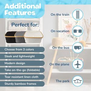 Cesti per Bucato Pieghevoli KUYUE in Bambù, Contenitori Salvaspazio per Organizzare e Riporre Vestiti <span class=keywords><strong>Sporchi</strong></span> - Product Image 6