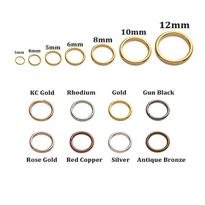 Anneaux en O en alliage de zinc plaqué, anneaux métalliques à boucle fermée pour accessoires de bijoux DIY, taille moyenne FT49 - Product Image 4