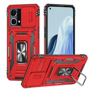 Oppo Reno <span class=keywords><strong>7</strong></span> Pro 4G coque de téléphone anneau rotatif armure conception PC matériel bouton couverture Mobile fenêtre poussoir <span class=keywords><strong>Protection</strong></span> anti-empreintes digitales - Product Image 3