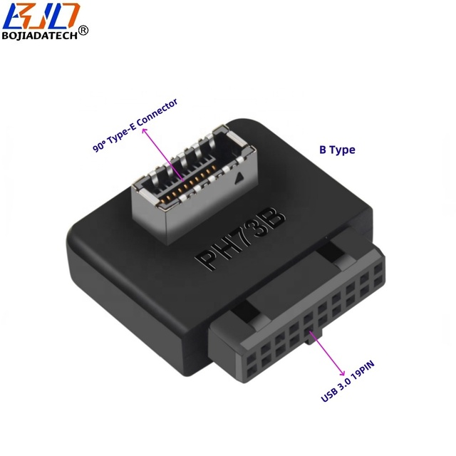 Factory Wholesale Motherboard 19PIN 20PIN Header to 10Gbps 90 Degree USB 3.2 Type-E (Front Type-C) Adapter Card in Stock