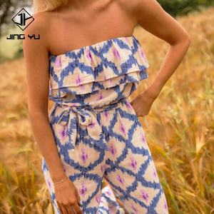 Mono de una Pieza para Mujer, Diseño Personalizado OEM, Estampado Polinesio Floral, Holgado, Estilo Hawaiano, para Fiestas - Product Image 3