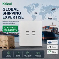 Kolani Enchufe de Pared Doble Cat6 RJ45 para Computadora, Estándar del Reino Unido, Blanco Mate, Resistente a los Rayos UV, Retardante de Llama, Doble Salida Ethernet