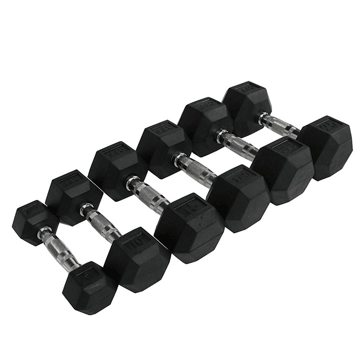 Cheap rubber hex dumbbells gym equipment free weights adjustable dumbbell sets