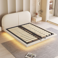 Luxus Premium Schlafzimmer möbel Hänge bett Massivholz rahmen King Size Leder gepolstertes Bett