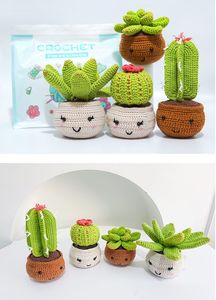 Bộ dụng cụ móc len tự làm dành cho người mới bắt đầu, len móc chéo, chất liệu len, hoa cây trồng trong chậu, trang trí nhà cửa - Product Image 6