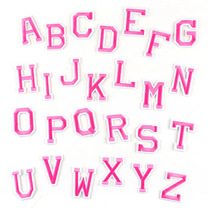 Q108013 letras ropa apliques ropa pegatina hierro en parche 2 pulgadas <span class=keywords><strong>Color</strong></span> liso bordado DIY carta parches - Product Image 5