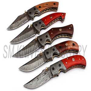 Lote de 5 piezas de cuchillos de bolsillo plegables de Damasco hechos a mano (smk1189) - Product Image 2