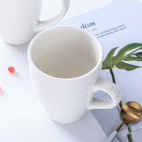 Shengjing tasse à café en céramique blanche brillante sans couvercle 13oz 15oz tasse à eau en porcelaine pour café Restaurant hôtel vente en gros