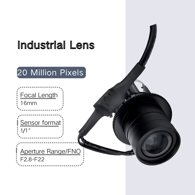 Industrial Camera Lens C-Mount F2.8-22 16mm 20MP Fixed Focus Optical Lens for Image Detection