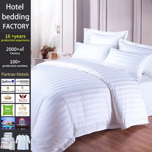 Juego <span class=keywords><strong>de</strong></span> Ropa <span class=keywords><strong>de</strong></span> Cama <span class=keywords><strong>de</strong></span> Lujo para Hotel, Serie <span class=keywords><strong>300</strong></span> <span class=keywords><strong>Hilos</strong></span>, Algodón Satinado a Rayas en Blanco, Sábana <span class=keywords><strong>de</strong></span> Hotel 60*40S - Product Image 1