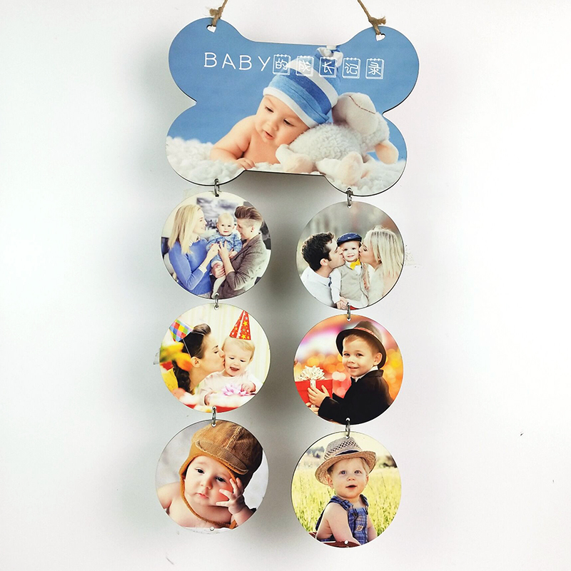 Home Decor Wand schild Baby ersten Jahr Foto rahmen Sublimation MDF Plakette DIY Holz Handwerk