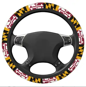 38 سم راية ميريلاند العالمية للسيارات عجلة القيادة يغطي ملحقات السيارة للرجال النساء