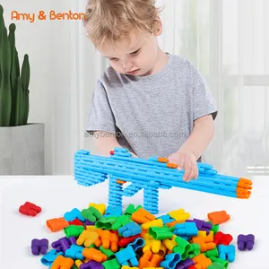 STEM Apprentissage Petits Blocs de Construction Emboîtement Multicolore Jouets de Construction pour Enfants Préscolaires Cadeau