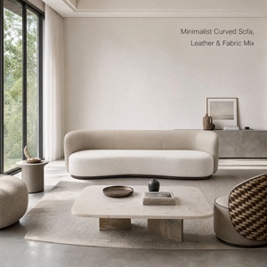 Canapé trois places en tissu compact de style moderne Pure-Line, pieds en bois massif robustes, marque JM, pour salon domestique, vente en gros - Product Image 6