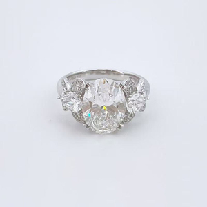 <span class=keywords><strong>Anillo</strong></span> de <span class=keywords><strong>Oro</strong></span> Blanco de 18K con Diamante Moissanita de Laboratorio de 5 Quilates y Lazo de Lujo, Anillos para Hombre de Acero Inoxidable - Product Image 1