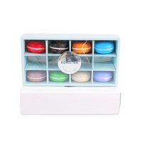 Macaron personnalisé transparent PVC fenêtre ouverture boîte boîte à tiroir biscuit au four gâteau de lune boîte d'emballage alimentaire avec logo