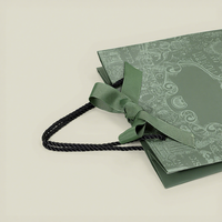 Sac cadeau portable vert foncé classique avec impression couleur pour bijoux, cosmétiques, shopping, vêtements - Design raffiné