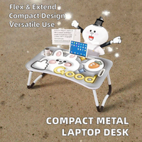 Bureau d'ordinateur portable métallique réglable et extensible, design simple, pour petits espaces, pliable, pour lit roulant, baie vitrée, maison