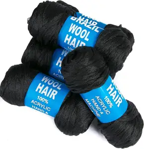 Высококачественная афро-пряжа из синтетического волокна бразильская шерсть плетение волос оптом для вязания крючком