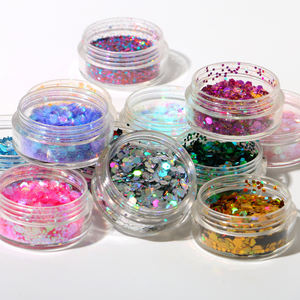 Venta al por mayor de polvos para decoración de uñas DIY, brillo de labios y pelo, copos de formas, diamantes de imitación, lentejuelas, esmalte de Gel, tatuaje de <span class=keywords><strong>Henna</strong></span>, purpurina para decoración de uñas - Product Image 1