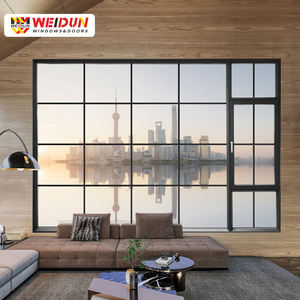 Portes en verre trempé noir mat, cadre en alliage d'aluminium, système de glissière pliante à battant minimaliste, fenêtres à battants, Energy Star - Product Image 3