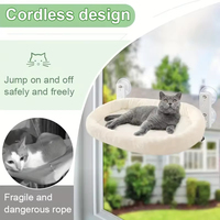 Fenêtre d'intérieur sans fil pour chat Perche de luxe Hamac pour chat Grand 4 ventouses Cadre en métal massif Lits de fenêtre pour siège de chat pliable à la mode