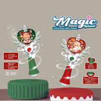 Ensemble de jeux aquatiques portables en plastique pour Noël, avec baguette magique, chariot citrouille et jeu de lancer d'anneaux Père Noël - Cadeau éducatif pour enfants, idéal pour les fêtes et les cadeaux de fin d'année