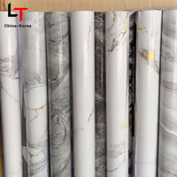 Feuille de PETG de conception métallique de marbre de Film de PVC PET Composite optique brillant élevé pour le rouleau de marquage à chaud décoratif de stratification de PUR