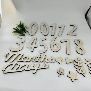 Calendario de madera transfronterizo para bebés, números para el primer mes, 100 días, cumpleaños, accesorios para fotos, placa de madera - Product Image 2